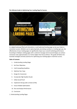 The Ultimate Guide to Optimizing Your Landing Page for Success