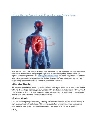 10 Early Warning Signs of Heart Disease Everyone Should Know