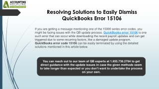 Effective strategy to resolve QuickBooks Error 15106