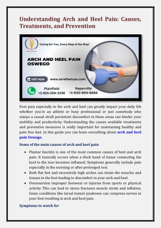 arch and heel pain Oswego