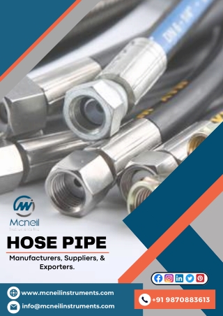 Download Hose Pipes PDF Catalogue - Mcneil Instruments