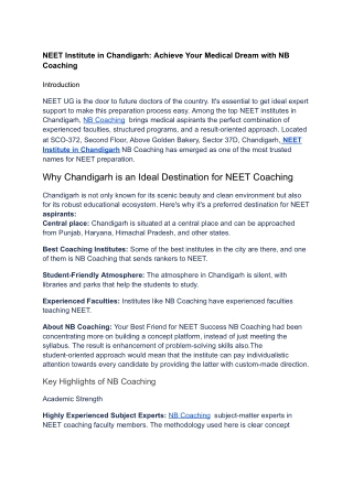 NEET Coaching