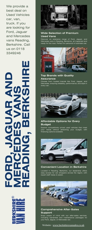 Ford, Jaguar and Mercedes vans Reading, Berkshire | Used Vehicles