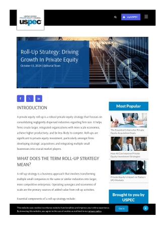 Roll-up Strategy Driving Growth in Private Equity