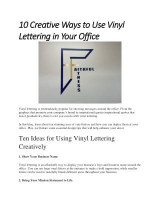 10 Creative Ways to Use Vinyl Lettering in Your Office