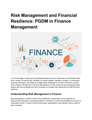 Risk Management and Financial Resilience_ PGDM in Finance Management