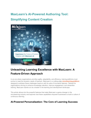 MaxLearn’s AI-Powered Authoring Tool_ Simplifying Content Creation