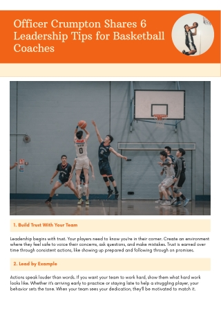 Officer Crumpton Shares 7 Leadership Tips for Basketball Coaches