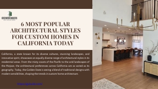 6 Most Popular Architectural Styles for Custom Homes in California Today