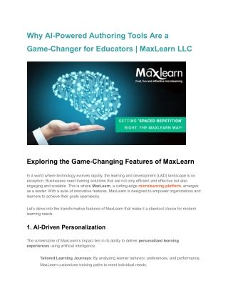 Why AI-Powered Authoring Tools Are a Game-Changer for Educators _ MaxLearn LLC