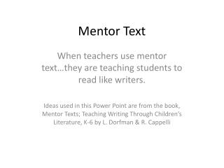 Mentor Text