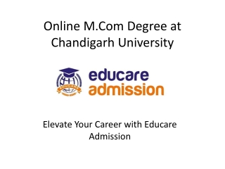 Online M.Com Degree at Chandigarh University | Flexible & Accredited Program