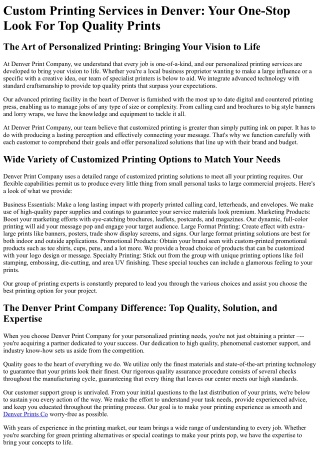 Denver Print Company