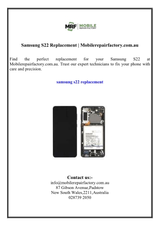 Samsung S22 Replacement  Mobilerepairfactory.com.au