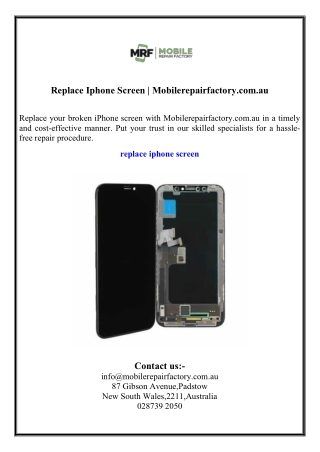 Replace Iphone Screen  Mobilerepairfactory.com.au