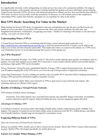 Best VPN Deals: Searching For Worth in the Market
