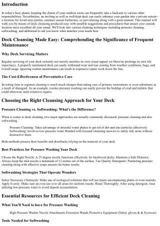 Deck Cleansing Made Easy: Tips for Preserving a Lovely Outdoor Area