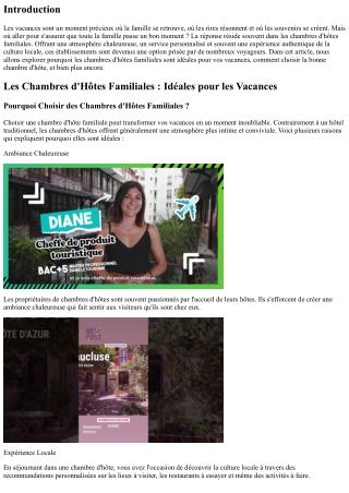 Les Chambres d'Hôtes Familiales : Idéales pour les Vacances