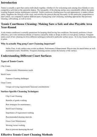 Ping Pong Court Cleaning: Ensuring a Safe as well as Usable Area Year-Round
