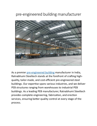 pre-engineered building manufacturer