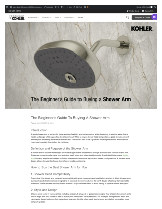 How to Choose a Shower Arm for Beginners - Kohler Nepal