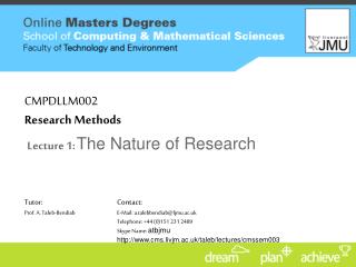 CMPDLLM002 Research Methods