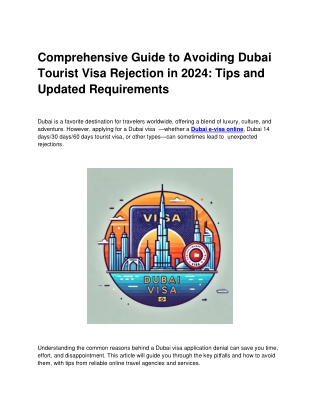 Comprehensive Guide to Avoiding Dubai Tourist Visa Rejection in 2024 Tips and Updated Requirements