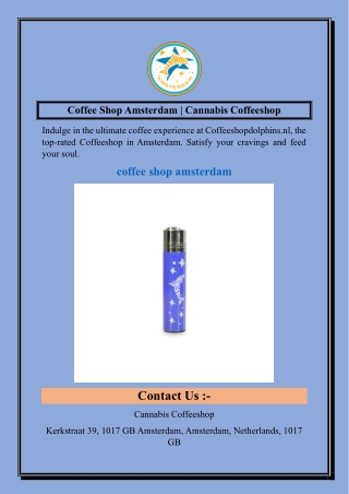 Coffee Shop Amsterdam  Cannabis Coffeeshop