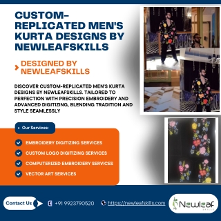 Custom-Replicated Men's Kurta Designs by NewLeafSkills