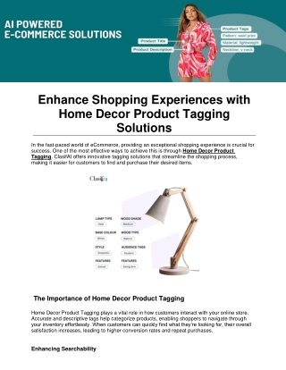 Enhance Shopping Experiences with Home Decor Product Tagging Solutions