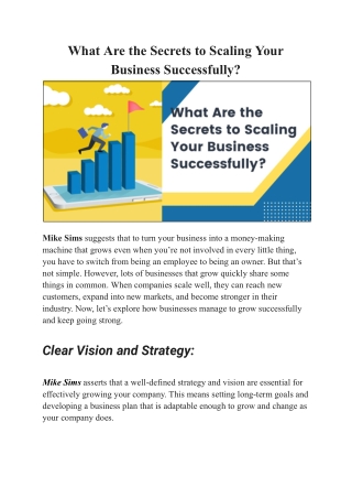 Step-by-Step Guide to Scaling Your Business by Michael Shannon Sims