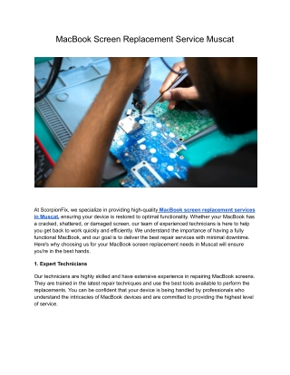 MacBook Screen Replacement Service Muscat