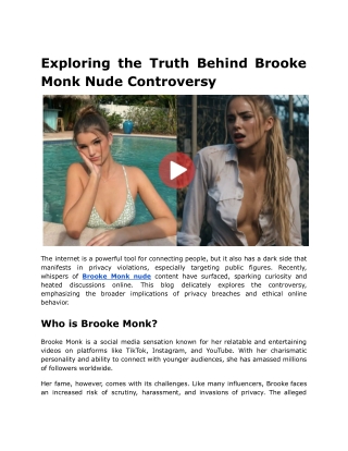 Exploring the Truth Behind Brooke Monk Nude Controversy