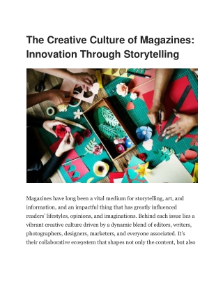 T-Magazine - A Journey into Creative Culture