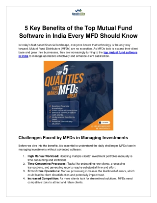 5 Key Benefits of the Top Mutual Fund Software in India Every MFD Should Know