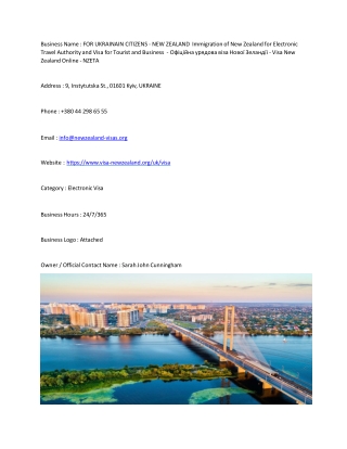 FOR UKRAINAIN CITIZENS - NEW ZEALAND  Immigration of New Zealand for Electronic