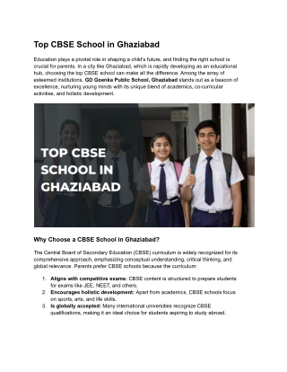 Top CBSE School in Ghaziabad