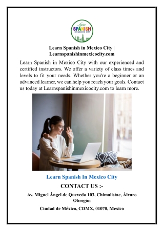 Learn Spanish in Mexico City  Learnspanishinmexicocity