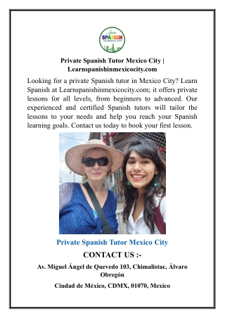 Private Spanish Tutor Mexico City  Learnspanishinmexicocity