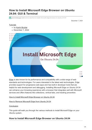 How to Install Microsoft Edge Browser on Ubuntu 2404 GUI  Terminal