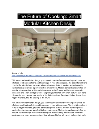 The Future of Cooking: Smart Modular Kitchen Design