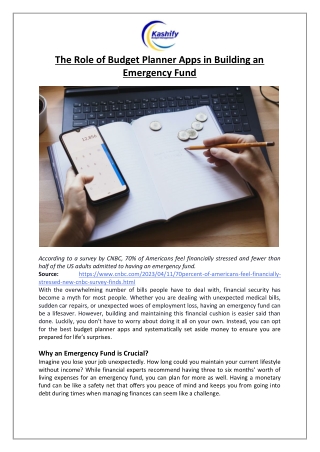 Lujy US LLC - The Role of Budget Planner Apps in Building an Emergency Fund