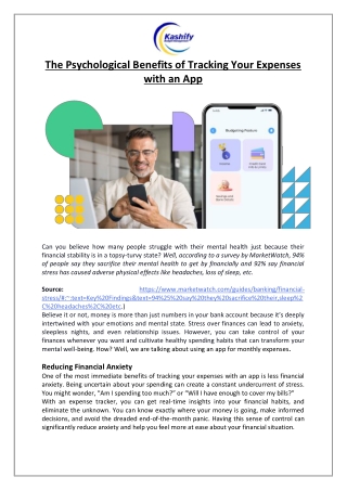 Lujy US LLC - The Psychological Benefits of Tracking Your Expenses with an App