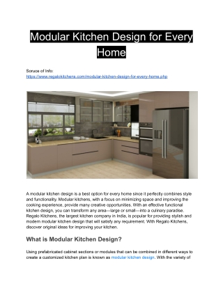 Modular Kitchen Design for Every Home