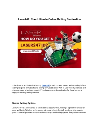 Laser247: Your Ultimate Online Betting Destination