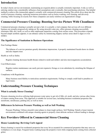 Industrial Pressure Cleaning: Boosting Business Picture Through Tidiness
