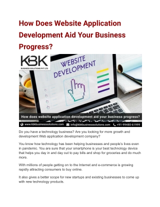 website applications development aid yur business progress