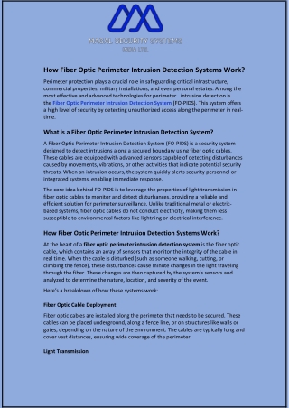 How Fiber Optic Perimeter Intrusion Detection Systems Work