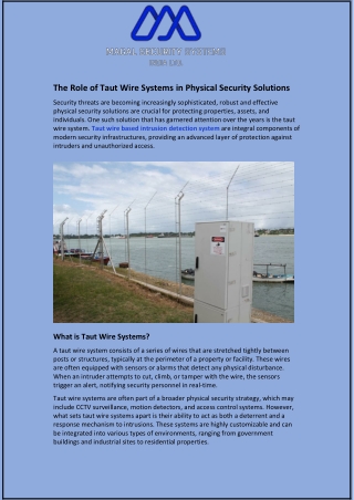The Role of Taut Wire Systems in Physical Security Solutions