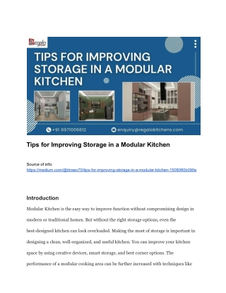 Tips for Improving Storage in a Modular Kitchen